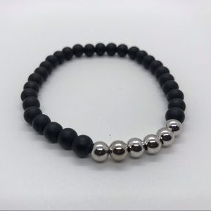 Silver and black bracelet